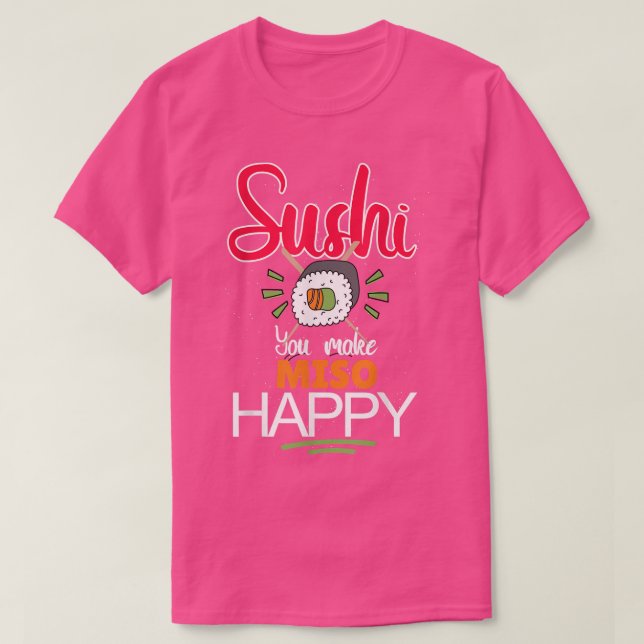 Camiseta Japón Comida de Pescado Kawaii Amor Maki Asia Cami (Diseño del anverso)
