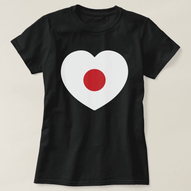 Camiseta Japón | Corazón de la bandera japonesa (Diseño del anverso)
