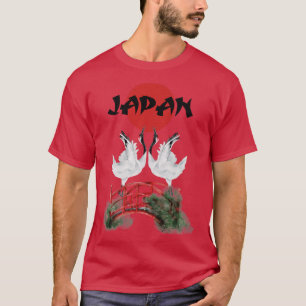 Camiseta Japón de la grúa blanca japonesa