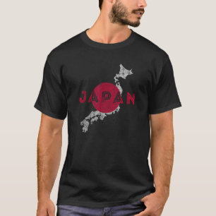 Camiseta Japón: El mapa japonés y el recuerdo de la bandera