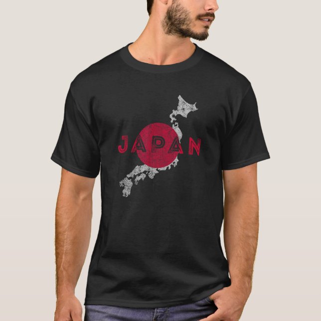 Camiseta Japón: El mapa japonés y el recuerdo de la bandera (Anverso)