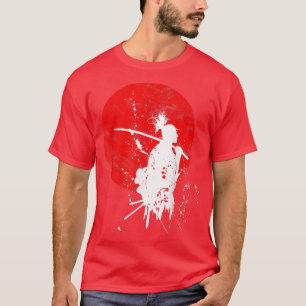 Camiseta Japón: El retro de guerrero samurai japonés y la c