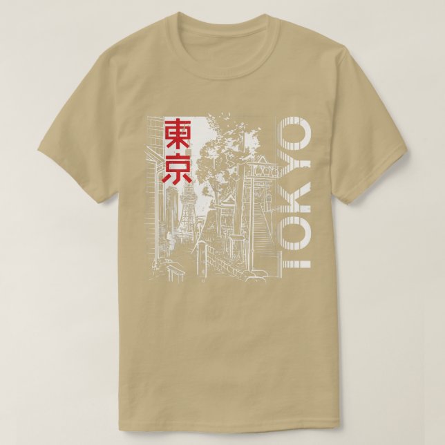 Camiseta Japón estética Tokio retro de silueta japonés co (Diseño del anverso)
