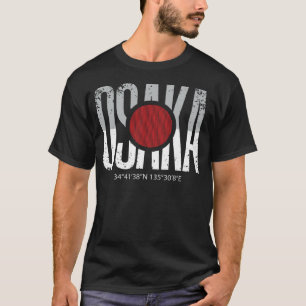 Camiseta Japón Estético Estilo urbano Osaka Mapa de la ciud