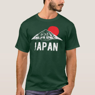 Camiseta Japón Estilo Bandera Con El Monte Fuji Para Japón