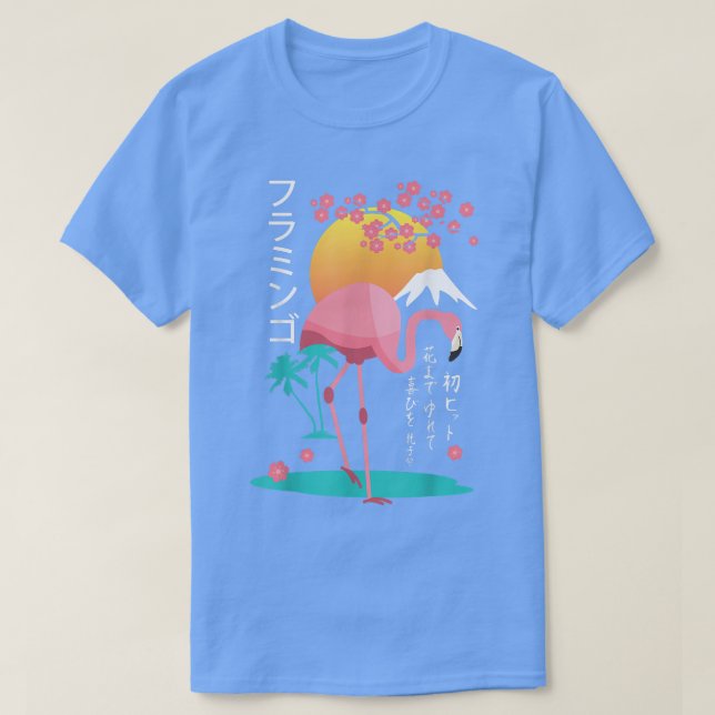 Camiseta Japón Flamingo Sakura Cherry Blossom (Diseño del anverso)