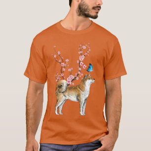 Camiseta Japón: Florecimiento de cerezo Sakura en Perro Shi