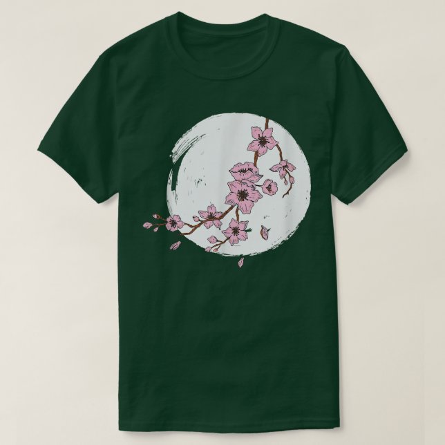 Camiseta Japón Flores de flores de luna llenas Sakura Cherr (Diseño del anverso)