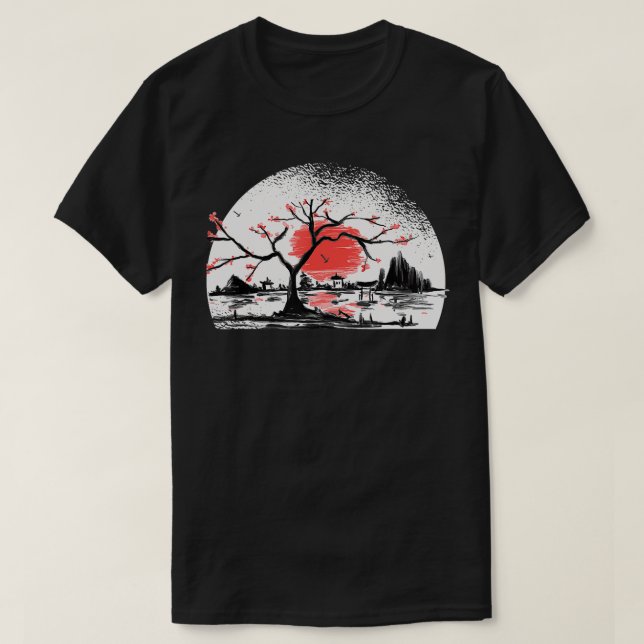 Camiseta japón garden torii japanese samurai (Diseño del anverso)