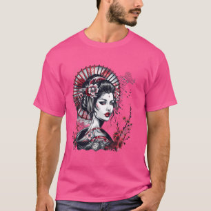 Camiseta Japón: Geisha Sakura cerezo con flores Kimono