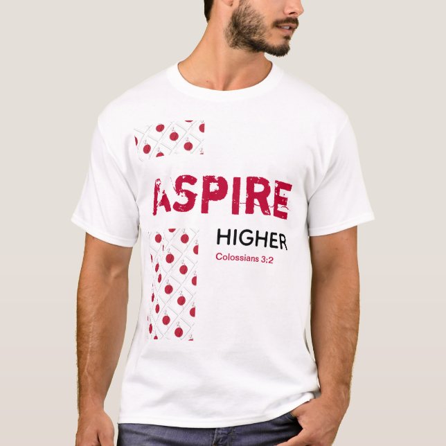 Camiseta Japón Hinomaru ASPIRE HIGHER Christian Scripting (Anverso)