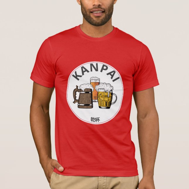 Camiseta JAPÓN Kanpai 乾 杯 gran cerveza japonesa (Anverso)