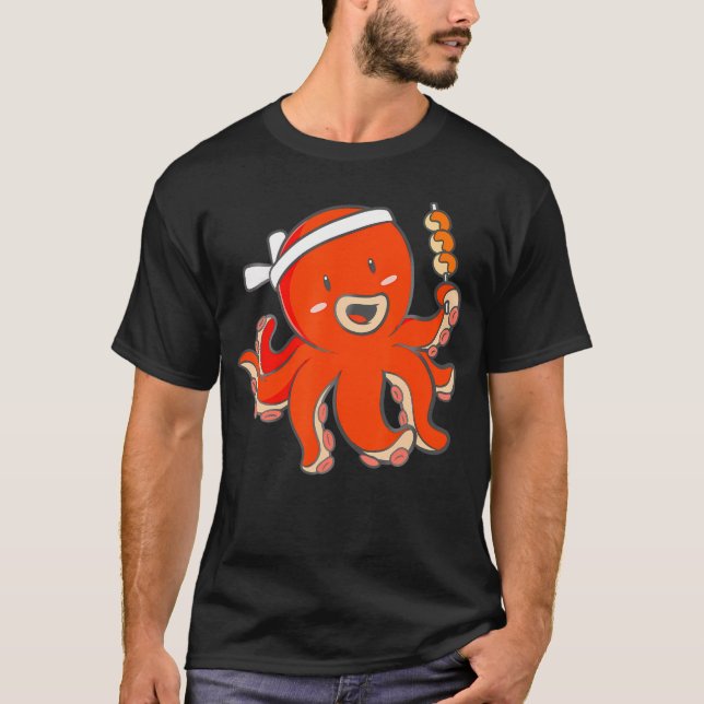 Camiseta Japón Kawaii Anime Octopus Sushi Chef Tradicional (Anverso)