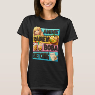 Camiseta Japón Kawaii Anime Ramen Boba Dibujo Japonés C