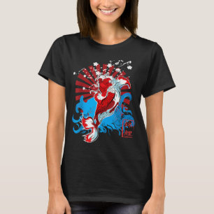 Camiseta Japón Kawaii Estanque de Peces Koi Tradicional
