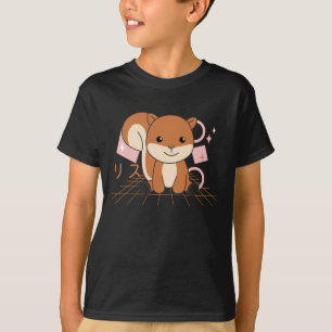 Camiseta Japón Kawaii: la ardilla, los animales japoneses d