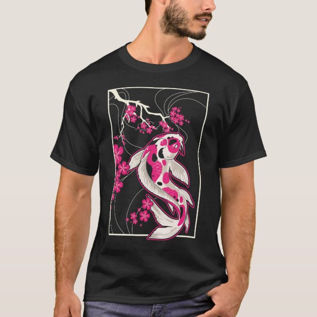 Camiseta Japón Koi Fish Cherry Blossom Japonés Nishikigoi (Anverso)