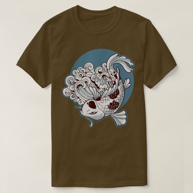 Camiseta Japón Koi Fish japonés tatuaje 531 (Diseño del anverso)