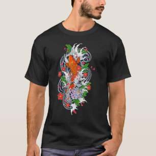 Camiseta Japón Koi - Florencia de cerezos de pescado japoné