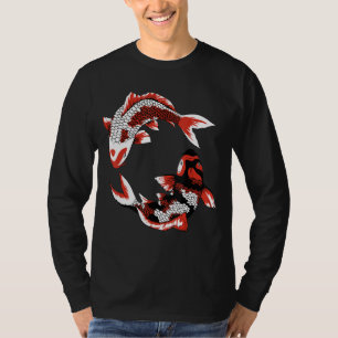 Camiseta Japón Koi Japón Florecimiento de cerezo de pescado