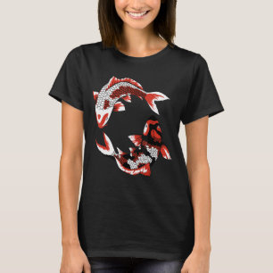 Camiseta Japón Koi Japón Florecimiento de cerezo de pescado