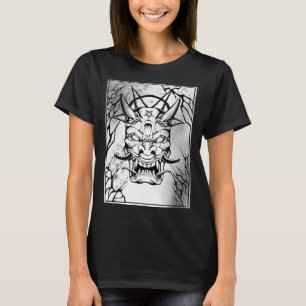Camiseta Japón Malvado Diablo Goth Pentagrama Cabeza de Dem