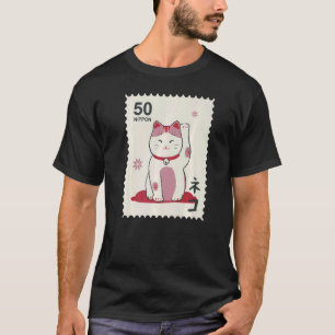 Camiseta Japón maneki neko Cat Gráfico tradicional japonés