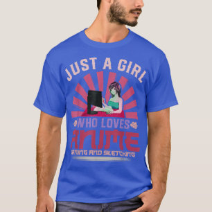 Camiseta Japón Manga Otaku Juego Esbozo Mujeres Jugadoras