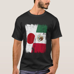 Camiseta Japón México Media Bandera Herencia Japonesa Mexic