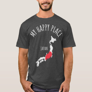 Camiseta Japón Mi lugar feliz vacaciones de viaje Bandera j