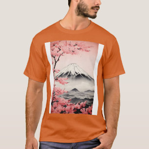 Camiseta Japón Monte Fuji florece cerezo estético vintage