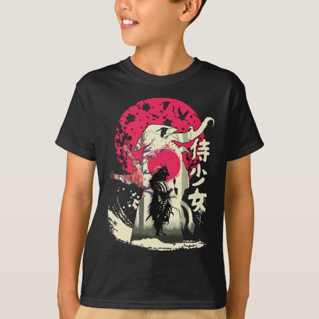 Camiseta Japón: Muerto Guerrero Samurai, hombre de espada (Anverso)