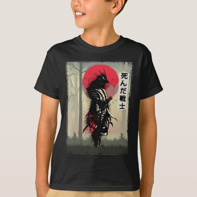 Camiseta Japón: Muerto Guerrero Samurai, hombre de espada (Anverso)