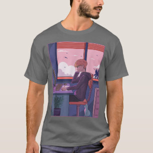 Camiseta Japón: Niño japonés estudia arte de manga anime