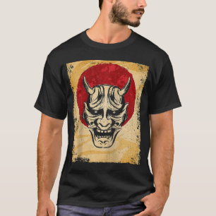 Camiseta Japón Oni Mask Figher japonés Retro Raglan 1