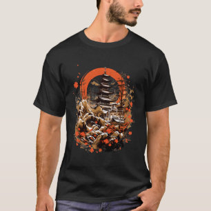 Camiseta Japón Pagoda Japonesa Sakura Blossom Estética