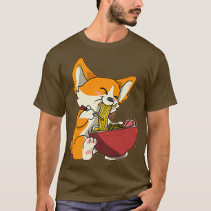 Camiseta Japón Ramen Noodles Kawaii Corgi Dog 