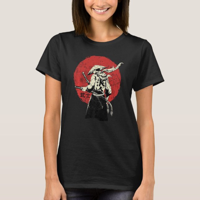 Camiseta Japón retro antiguo Samurai guerrero vintage Tokio (Anverso)