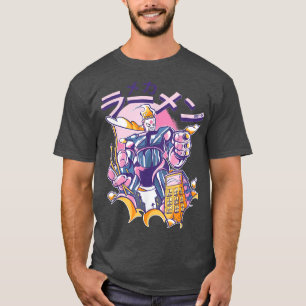 Camiseta Japón Robot Mecha Anime Ramen Noodles Graciosos Re