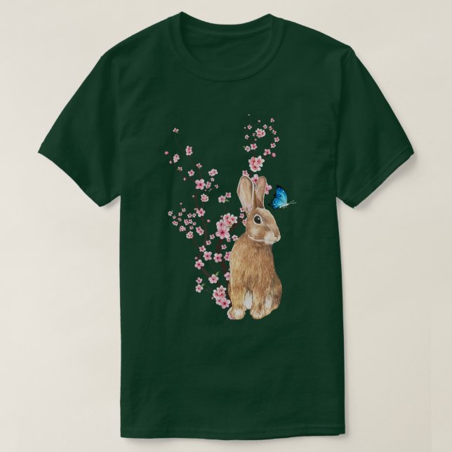 Camiseta Japón Sakura Cherry Blossom Rabbit Japonés (Diseño del anverso)