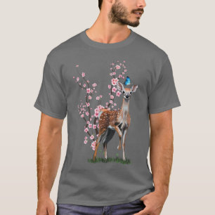 Camiseta Japón Sakura Cherry Blossom Sika Deer Japonés