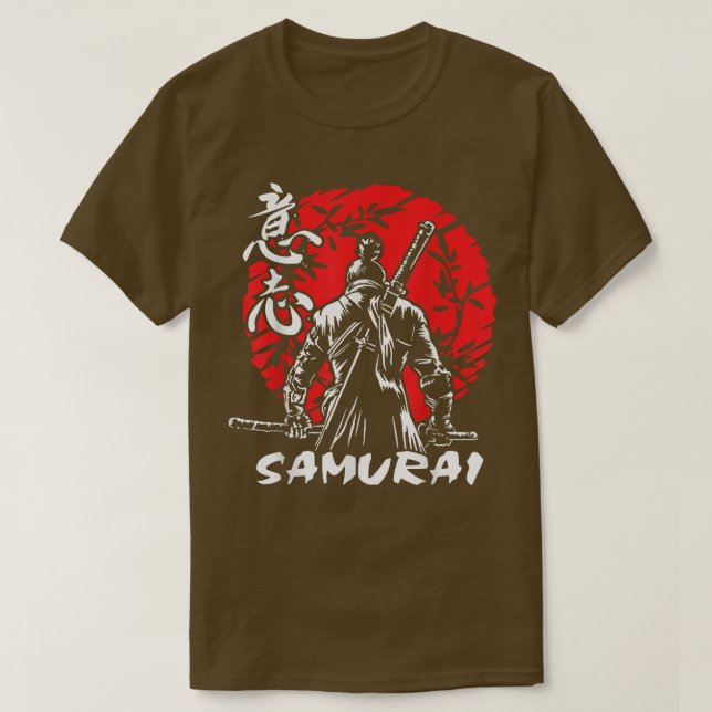 Camiseta Japón Samurai Katana Red Sun regalo gráfico de té  (Diseño del anverso)