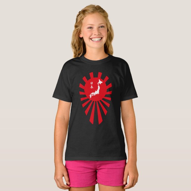 Camiseta Japon Soleil Levant Kanji (Anverso completo)