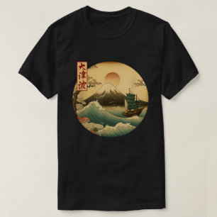 Camiseta Japón: Un viejo barco japonés: arte Fuji Kanji