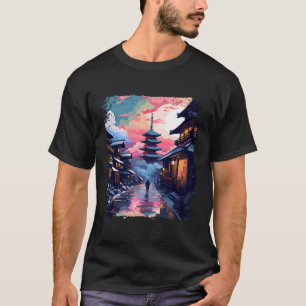 Camiseta Japón vaporwave Aldea japonesa Takayama