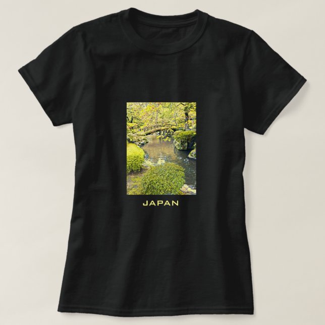 Camiseta Japón viaja con el tradicional jardín japonés (Diseño del anverso)