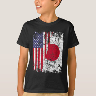 Camiseta JAPONÉS ARRASTRA Bandera MEDIA ESTADOUNIDENSE JAPÓ