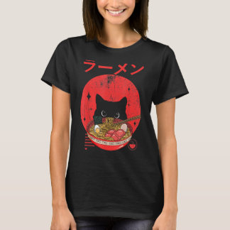 Camiseta Japonés de gato Ramen