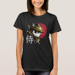 Camiseta Japonés de gatos de Samurai