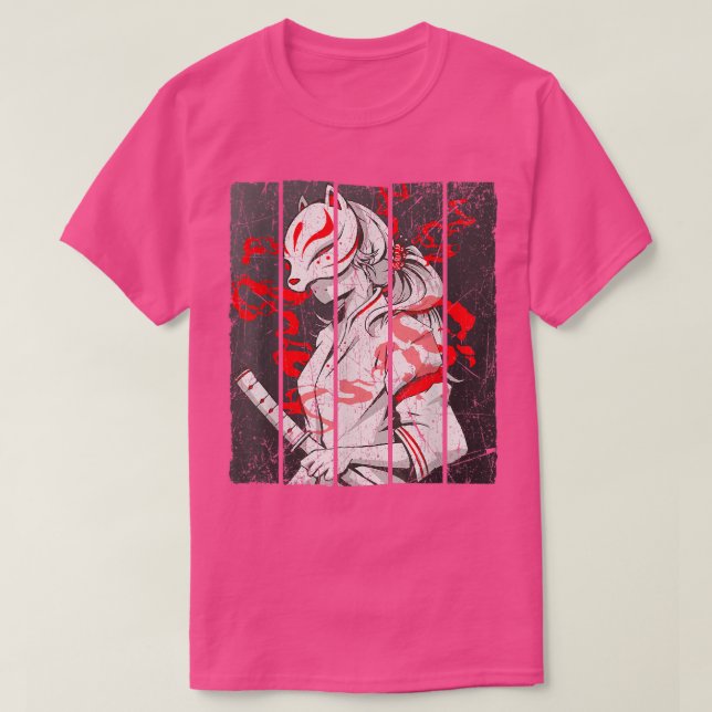 Camiseta Japonés De Máscara Estética Kitsune Inari Anime On (Diseño del anverso)